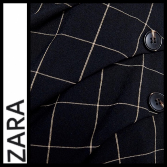 NWOT Zara Windowpane Faux Wrap Skort - Picture 6 of 10